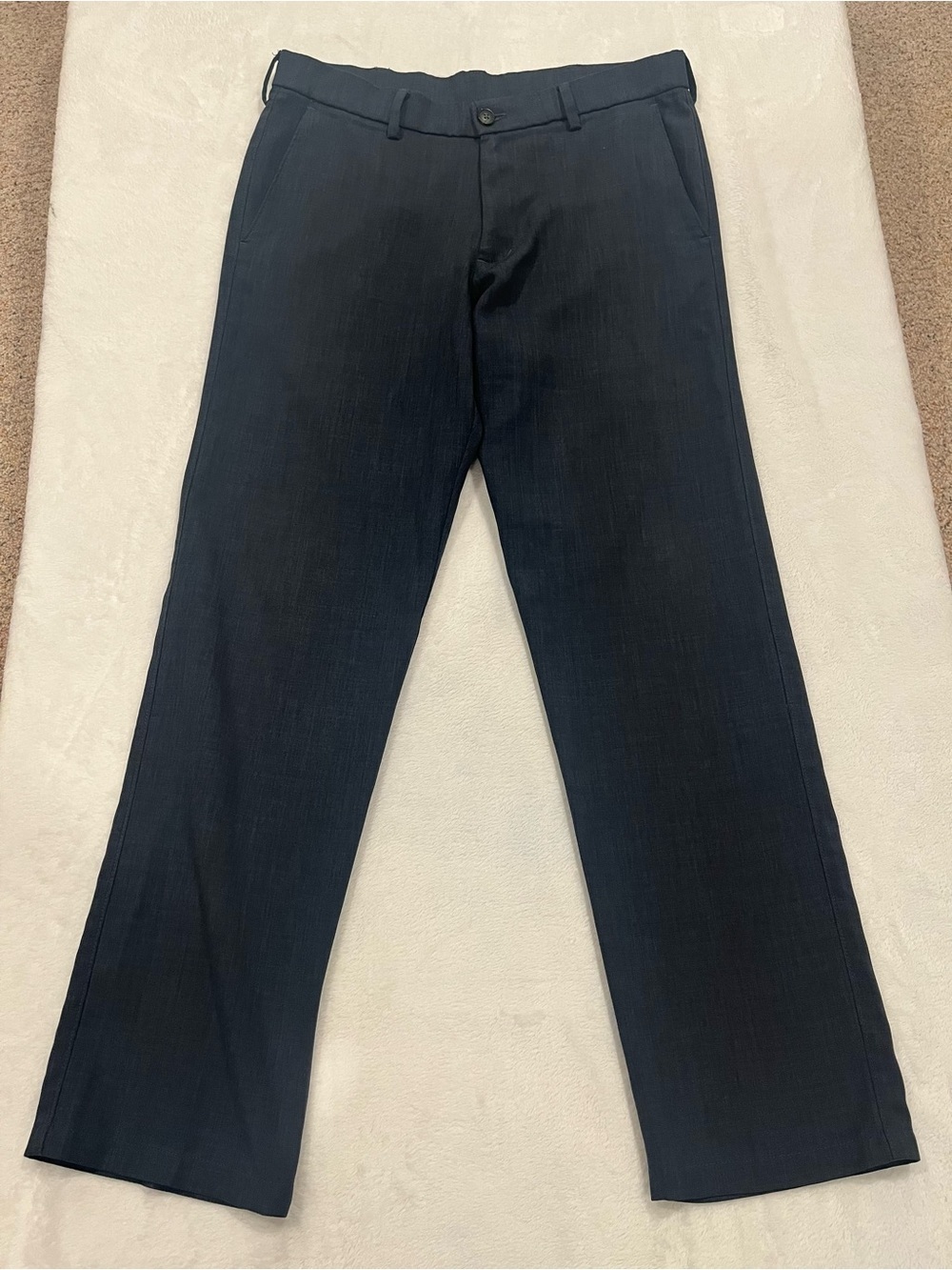 Haggar H26 Men's Straight Fit Navy Dress Pants